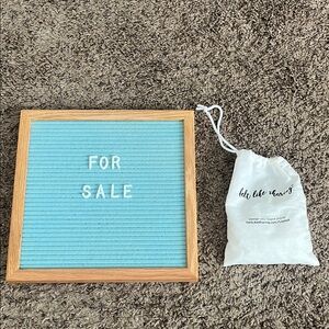 Seafoam Green (Mint) Letter Board with Wooden Frame and Letters